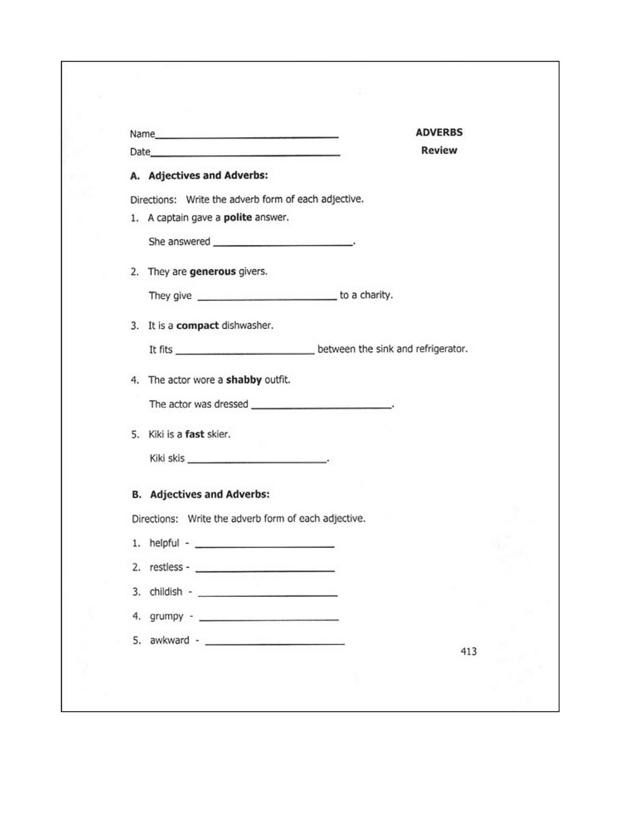 6th Grade Grammar Worksheets Image