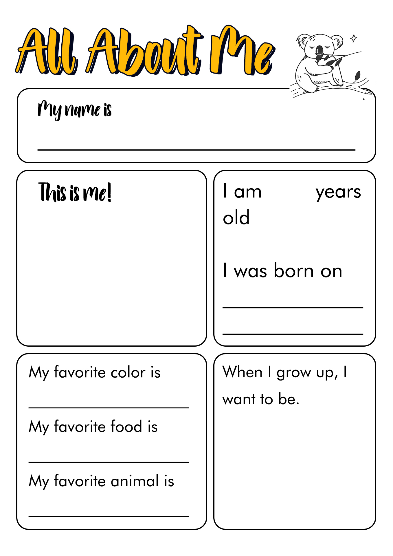 About.me Worksheets for Middle School Image