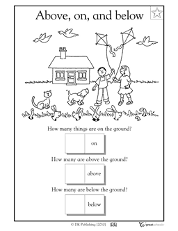 Above and below Worksheets Image