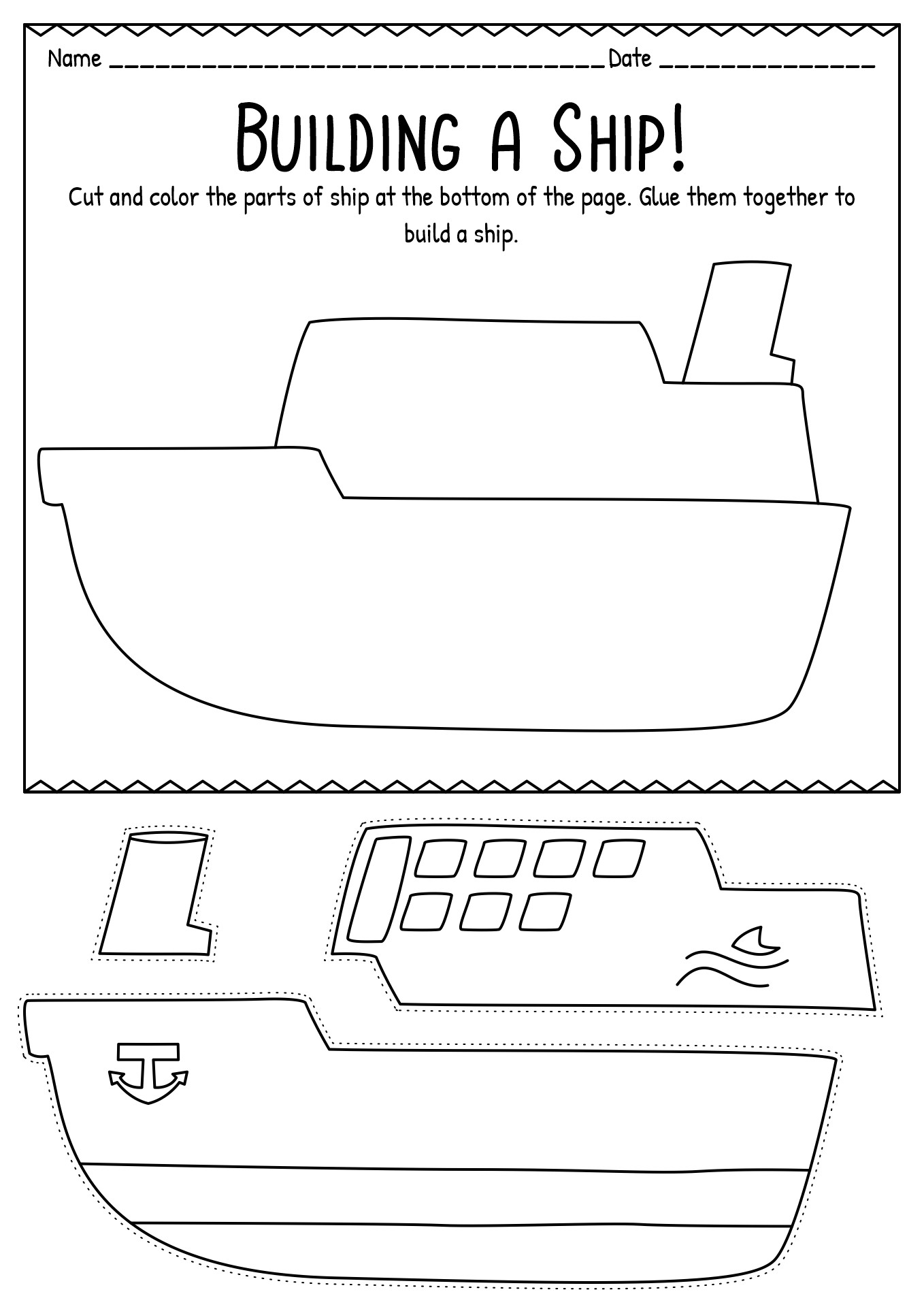 Cut and Paste Activity Worksheets