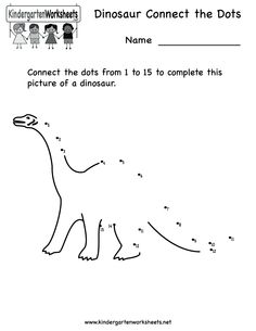 Dinosaur Connect the Dots Worksheet Image