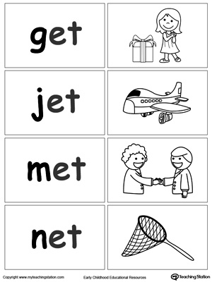 Et Word Family Worksheets Kindergarten Image