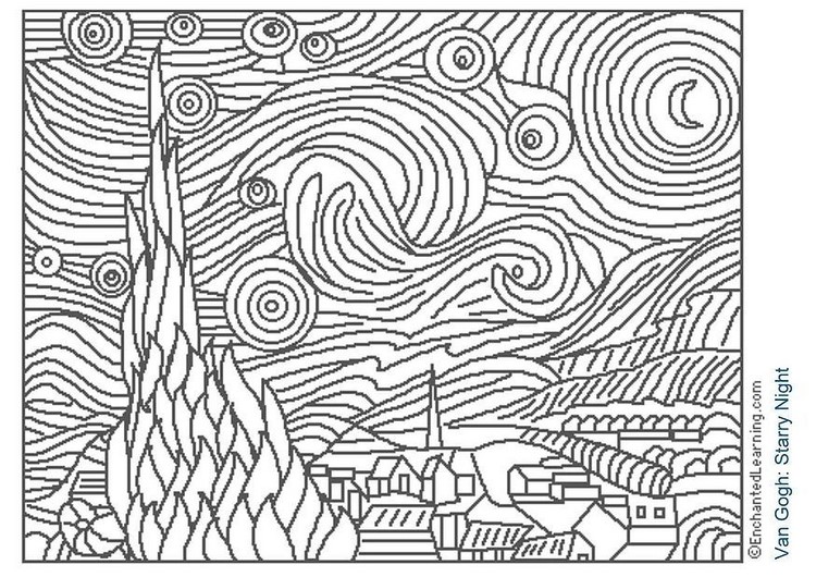 Famous Art Coloring Pages Free Image