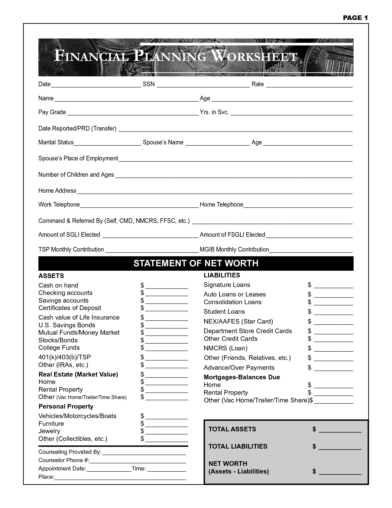 15-personal-financial-planning-worksheets-worksheeto