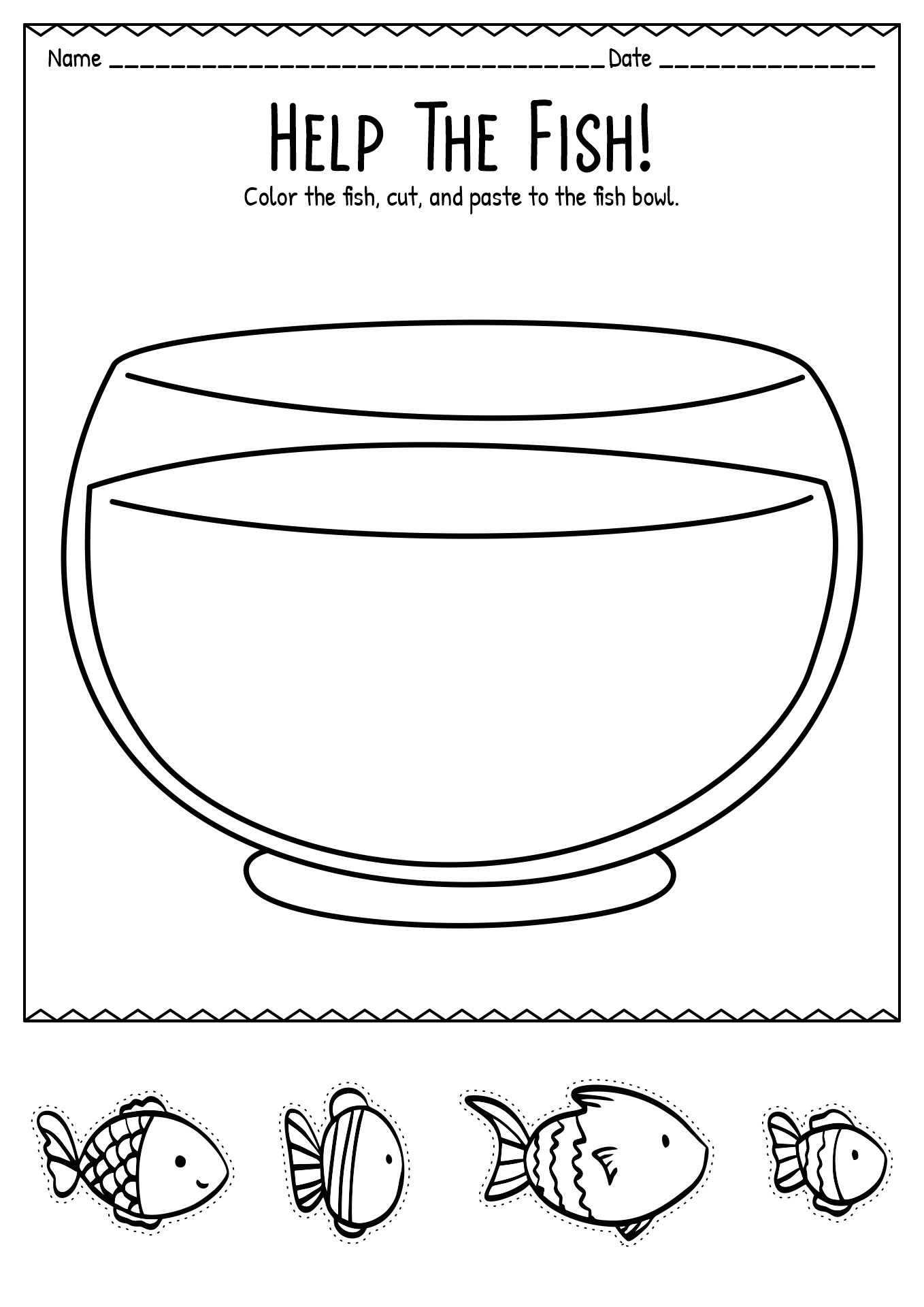 Kindergarten Cut and Paste Worksheets Image