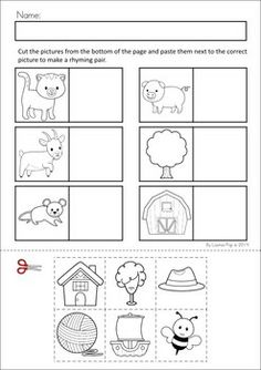 kindergarten rhyming cut and paste 85268 - Rhyming Worksheets For Kindergarten Cut And Paste