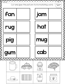 rhyming worksheets cut and paste