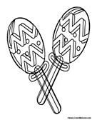 Mexican Maracas Coloring Page Image