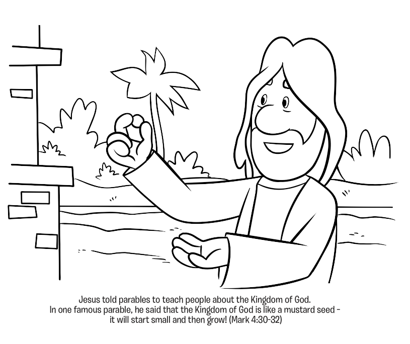 Mustard Seed Parable Coloring Page Image