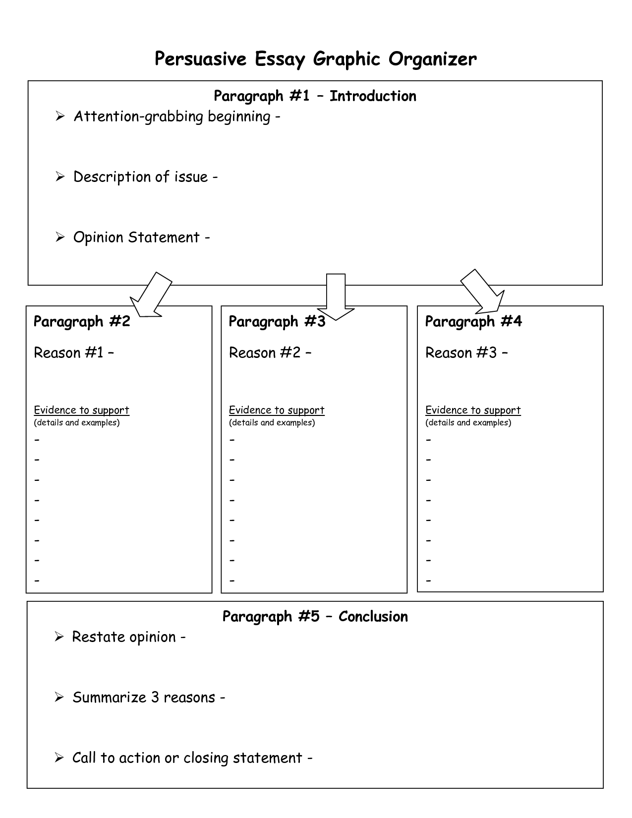 5 paragraph essay graphic organizer