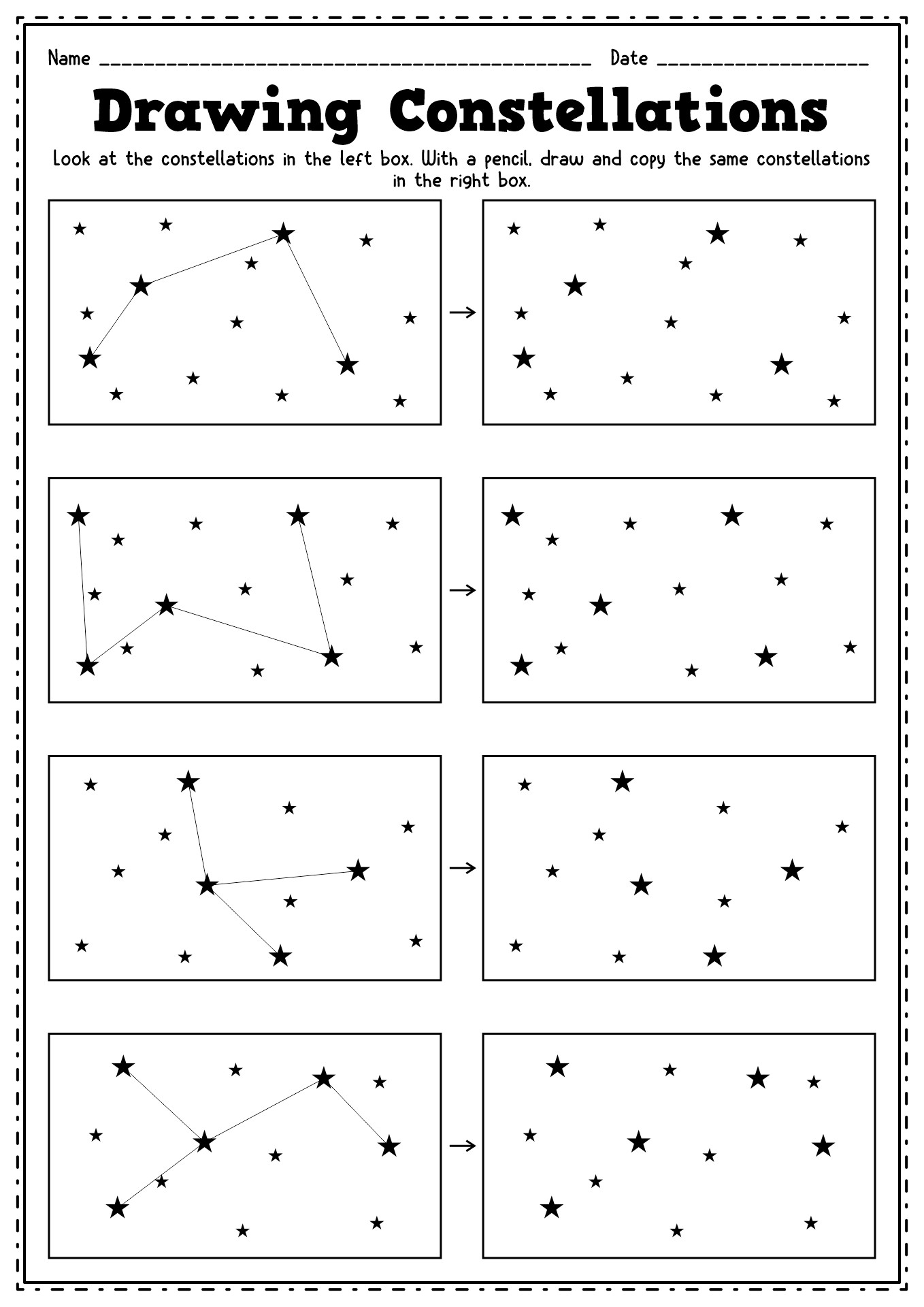 Printable Constellation Worksheets Image