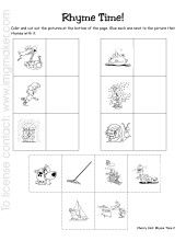 Rhyming Words Cut and Paste Worksheets Image