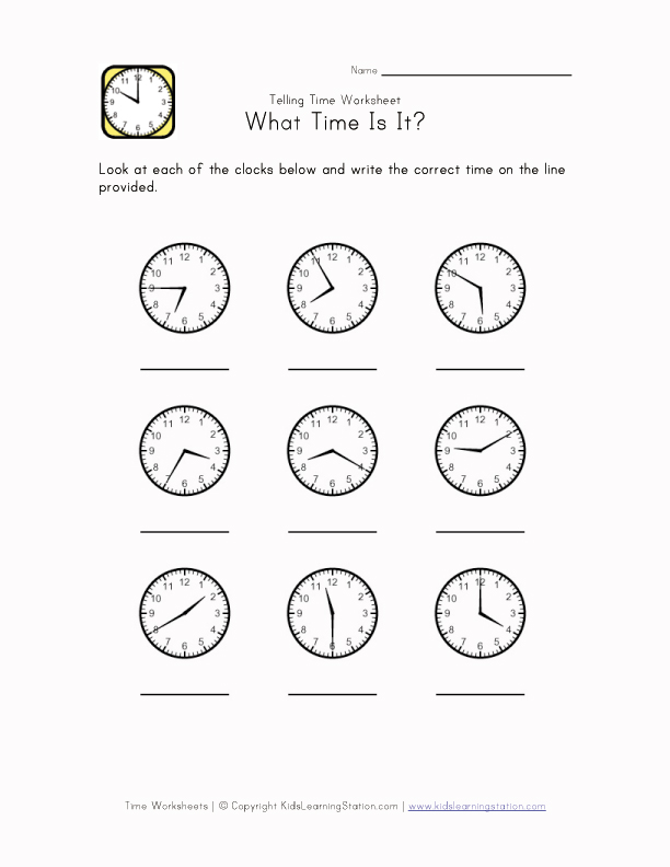 Telling Time Worksheets Image