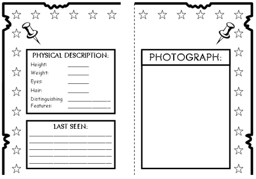 Wanted Blank Book Report Template Image