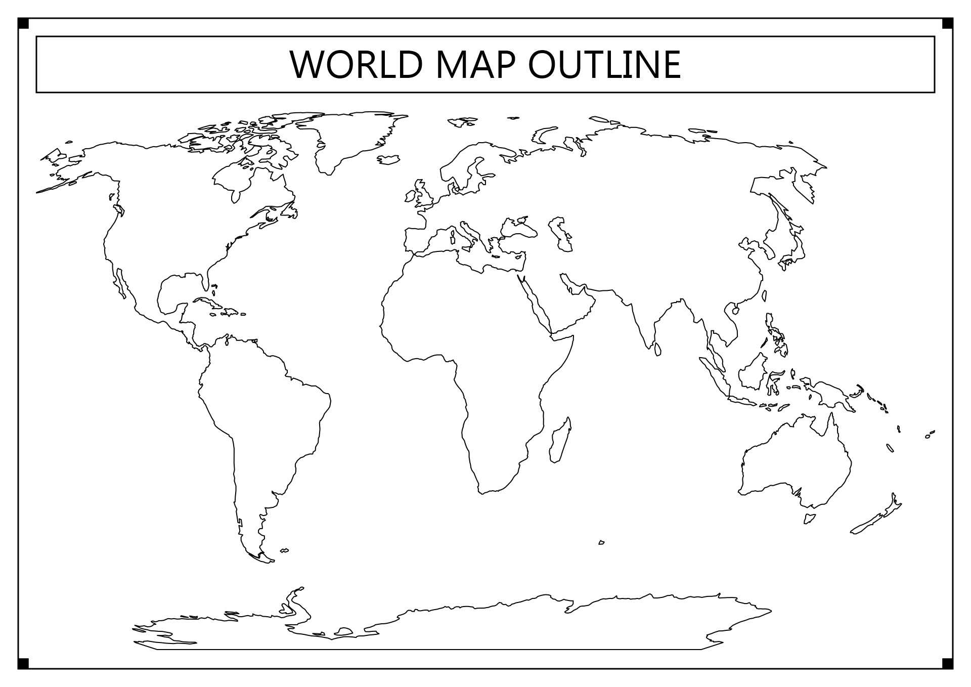 World Map Outline Continents Image