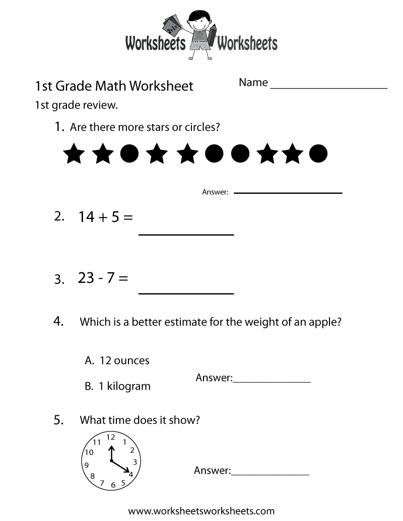 1st Grade Math Practice Worksheets Image