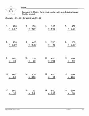 3-Digit Multiplication Worksheets Image