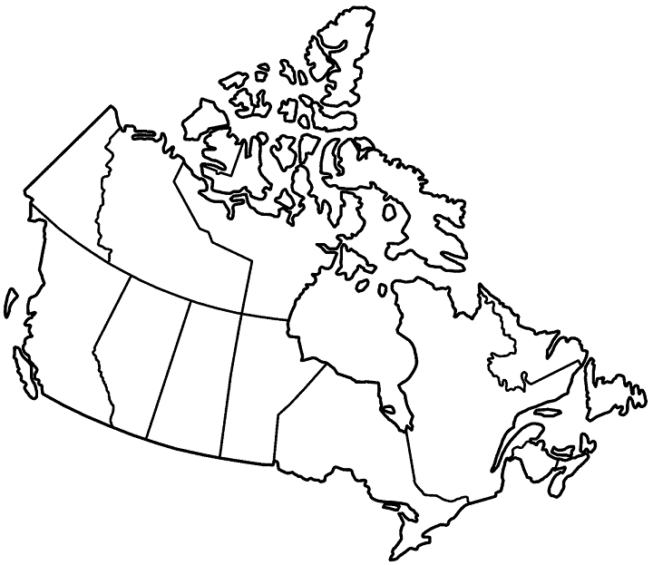 Blank Canada Map Quiz Image