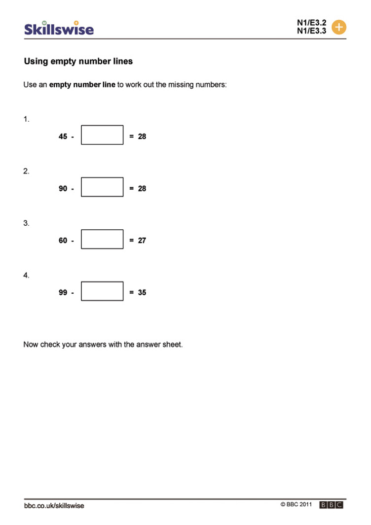 Blank Number Line Worksheets