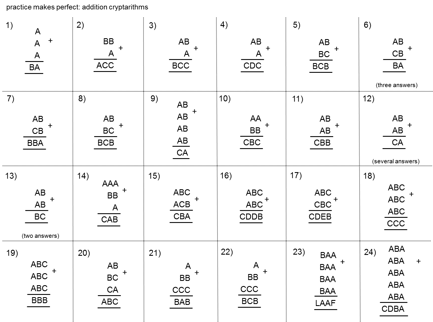 Column Addition Math Worksheets Image