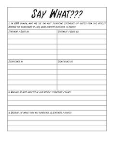 Current Events Worksheet Template Middle School