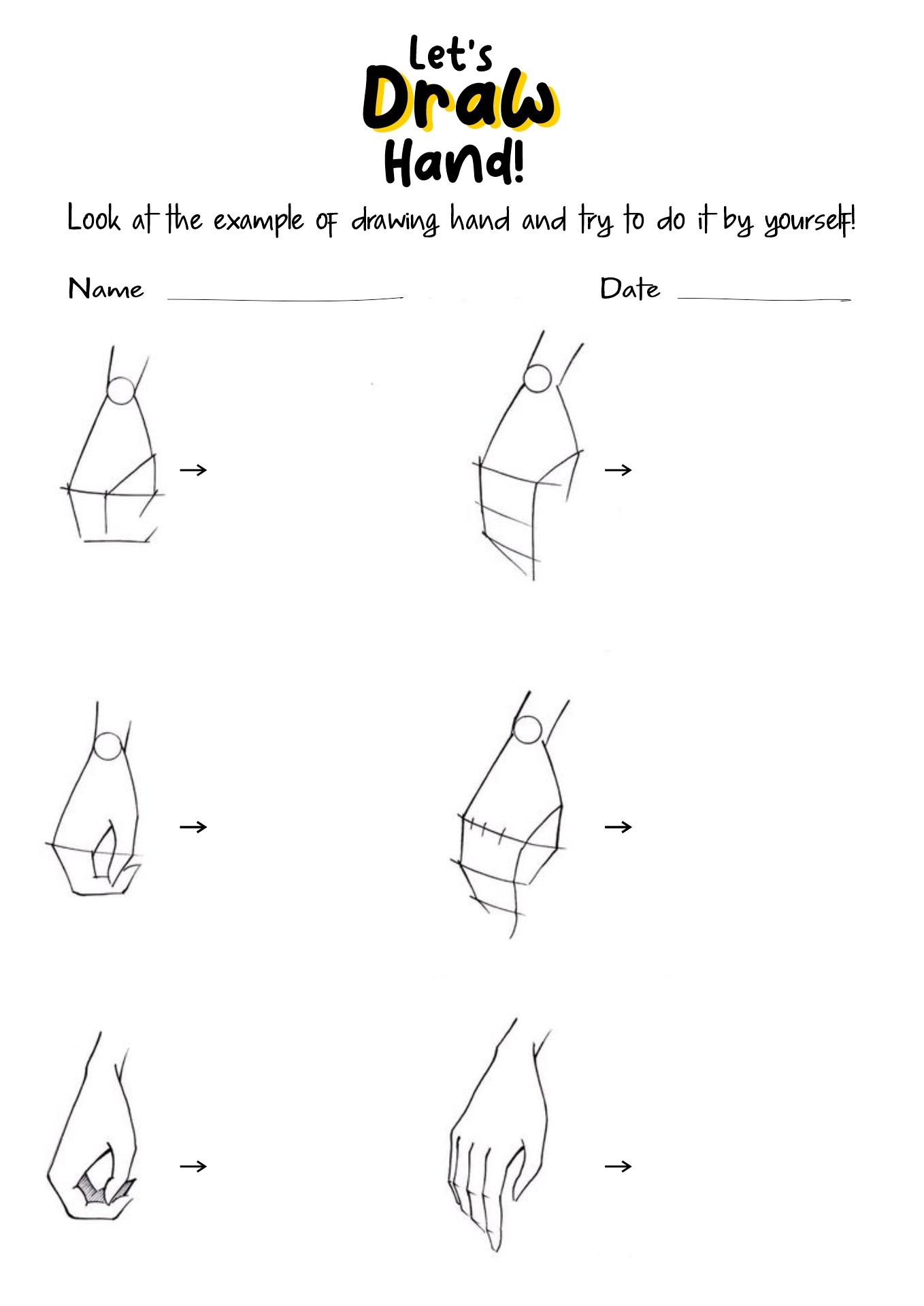 Drawing Hand Worksheet