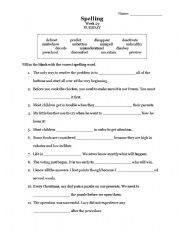 English Worksheets Fill in the Blanks Image