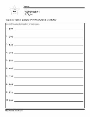 Expanded Notation Worksheets