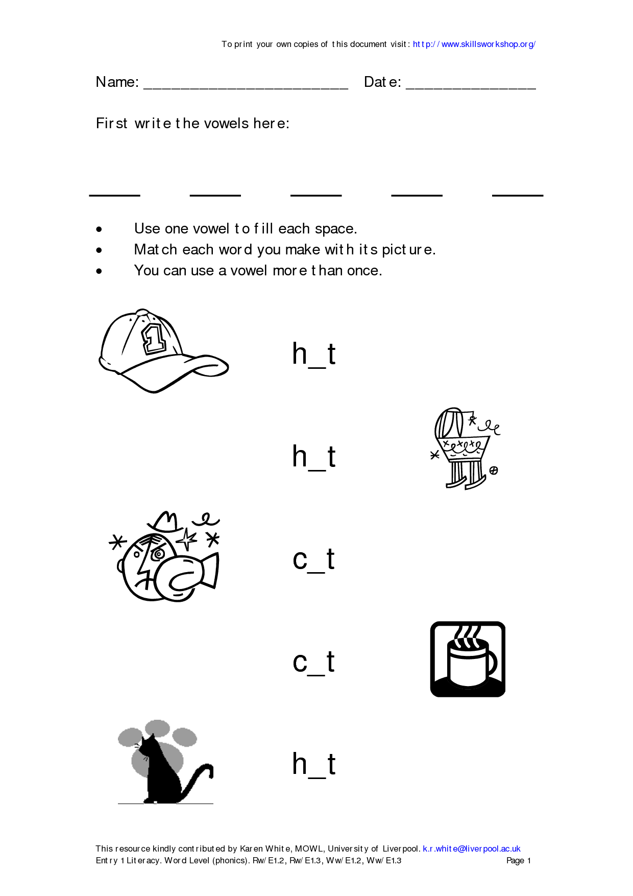 Free First Grade Phonics Worksheets Image
