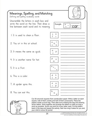 Free Printable Spelling Worksheets 2nd Grade Image