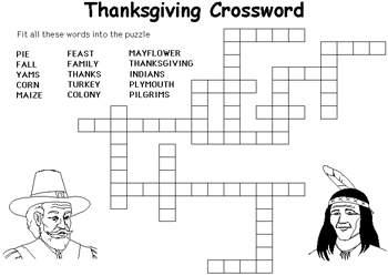 Free Printable Thanksgiving Crossword Puzzles Image