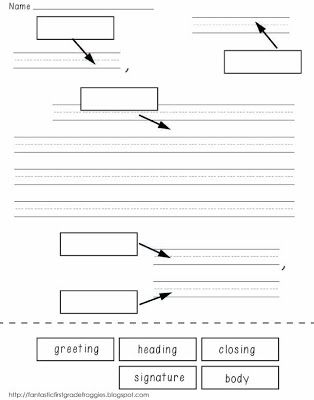 Friendly Letter Parts Worksheet Image