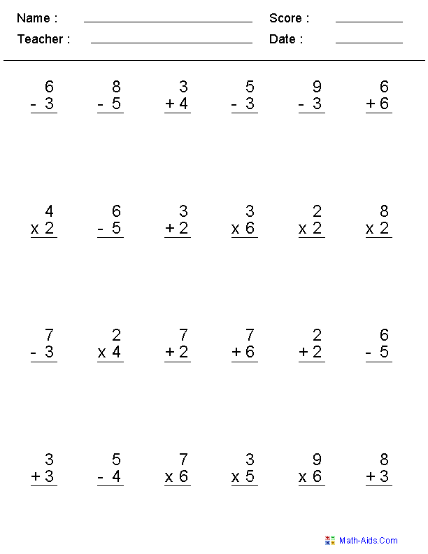 Grade Math Addition Worksheets Image