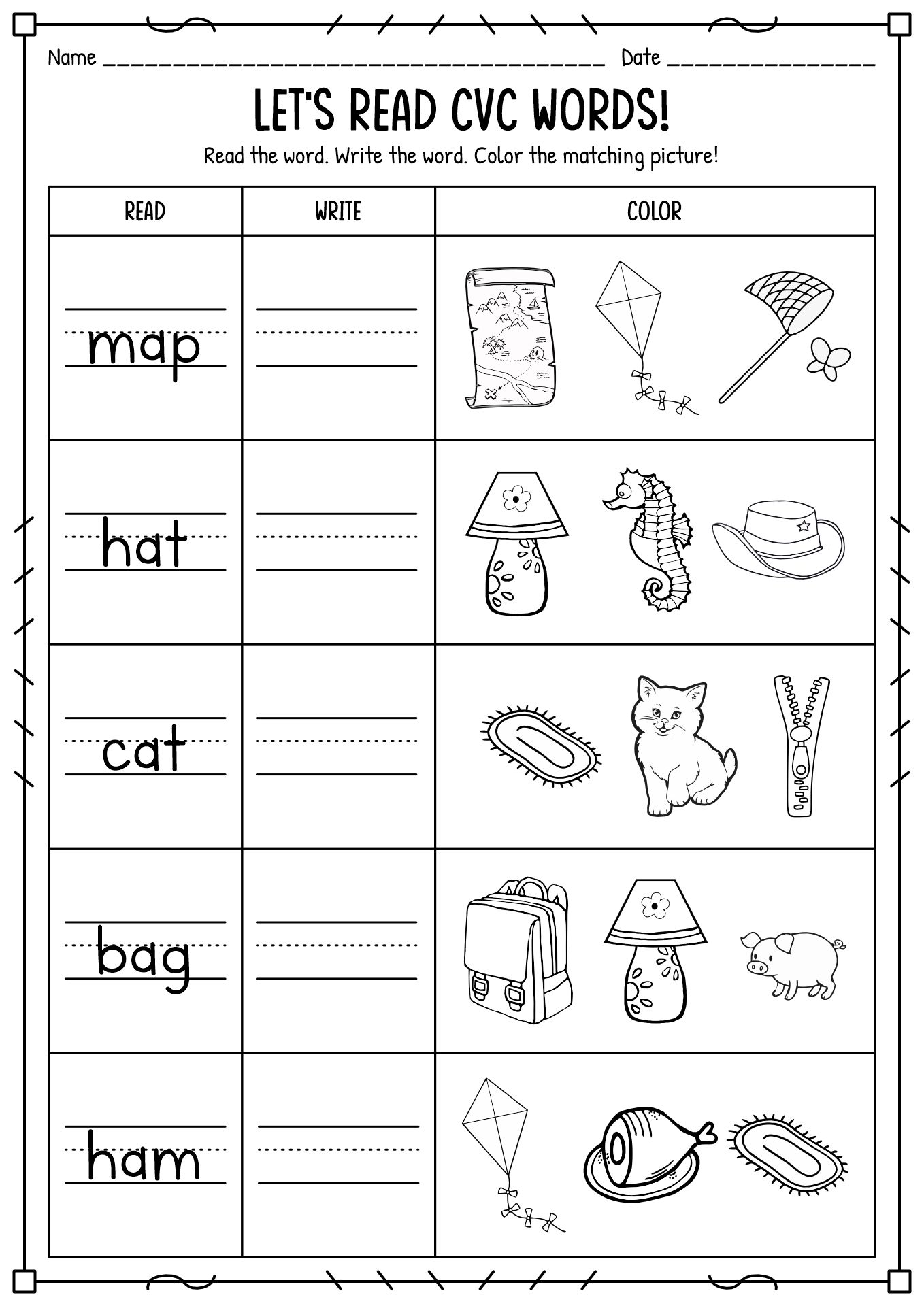 Kindergarten Language Worksheets Image