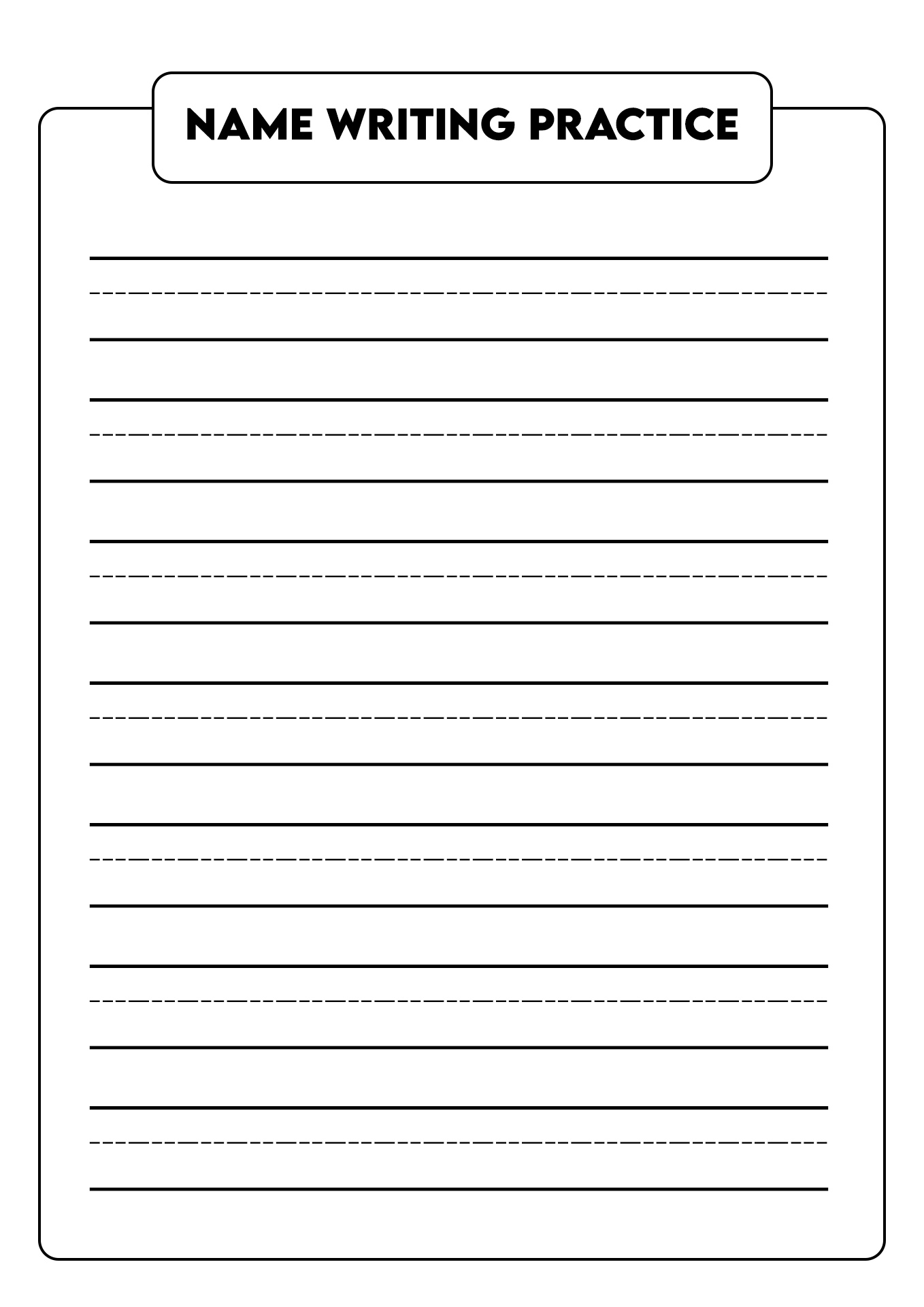 Free Printable Write Your Name Worksheets