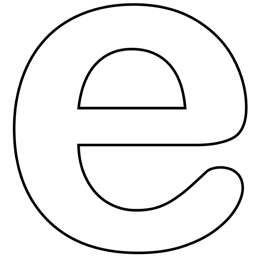 Lowercase Letter E Template Image