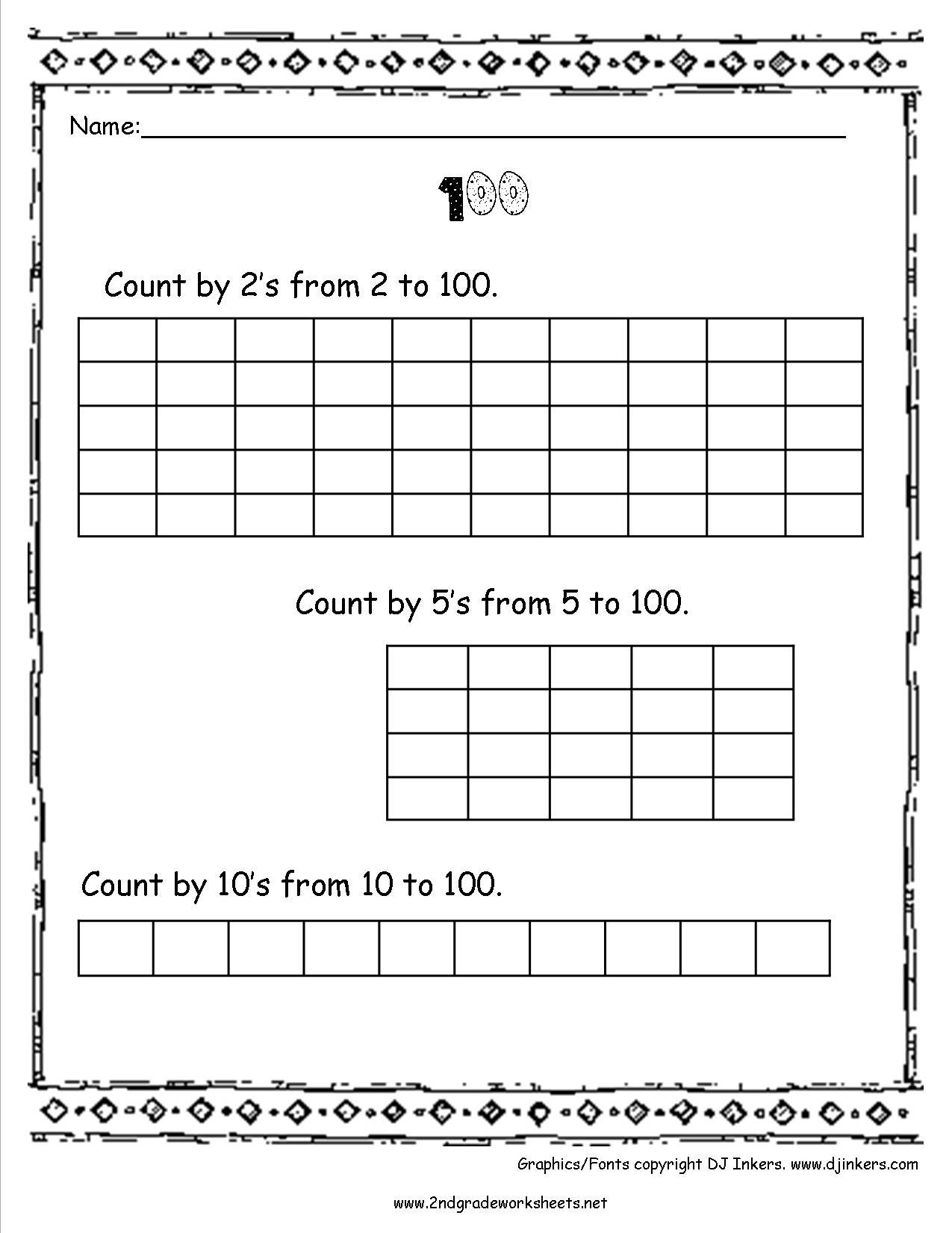 Number Worksheets 1 100 For Kindergarten