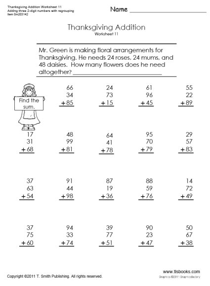 Thanksgiving Math Worksheets 2nd Grade Image