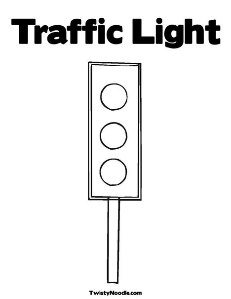 Traffic Light Coloring Page Image