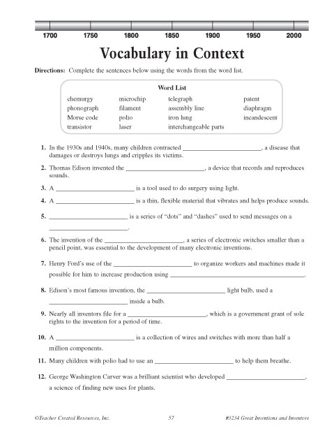 Vocabulary Context Worksheet