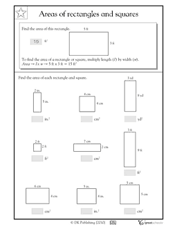 4th Grade Area of Rectangle Worksheet Image