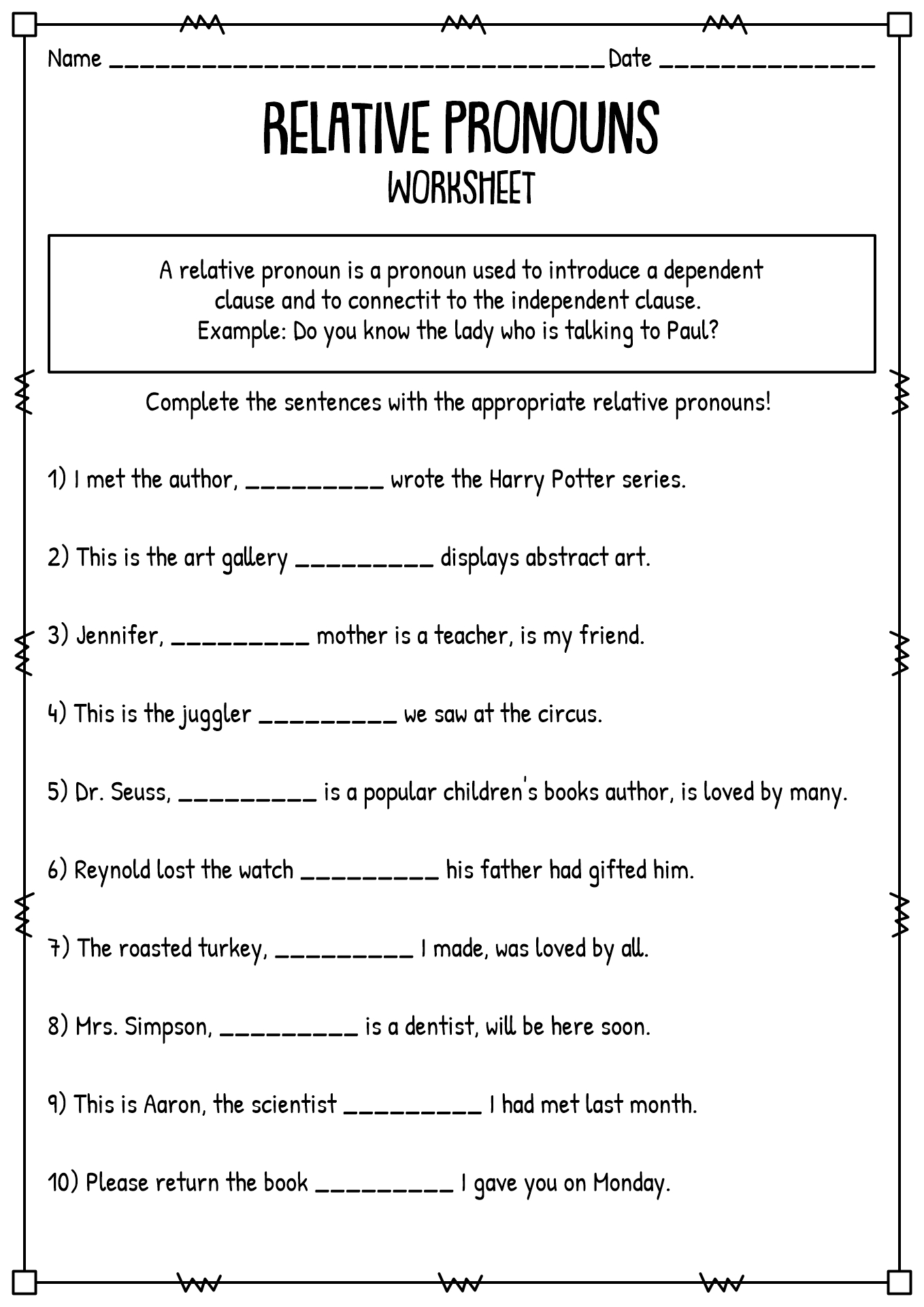 4th Grade Language Arts Worksheets Printable