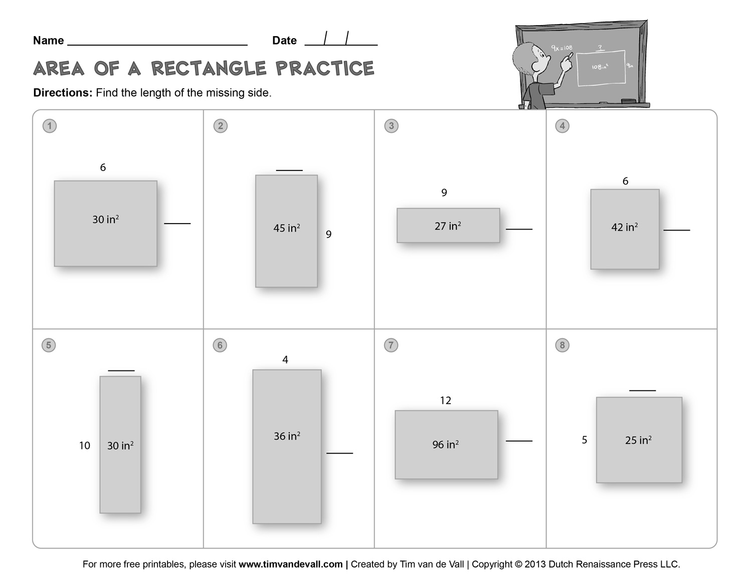 Area and Perimeter Worksheets 3rd Grade Image