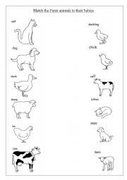 Baby and Mother Animals Worksheets Image