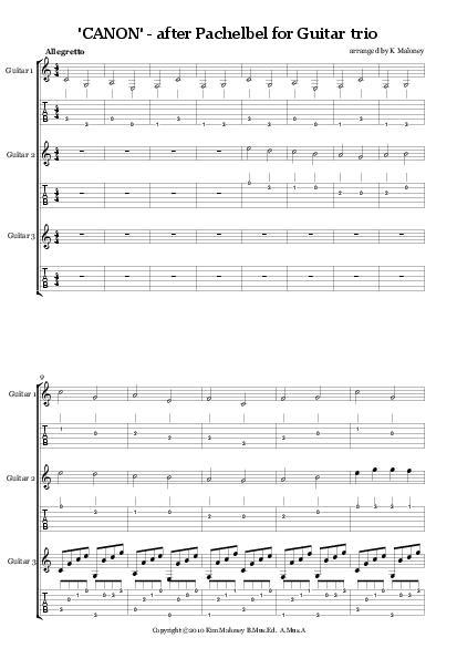 Canon in D Guitar Tab Easy Image
