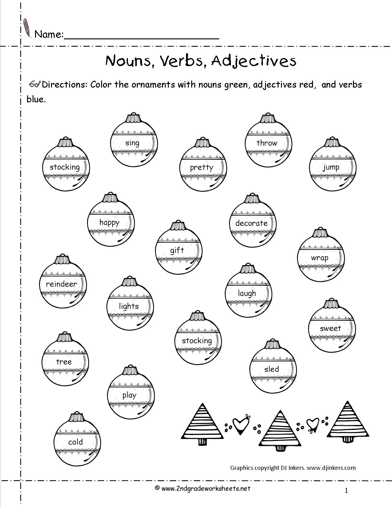 Noun And Verb Activities For 2nd Grade