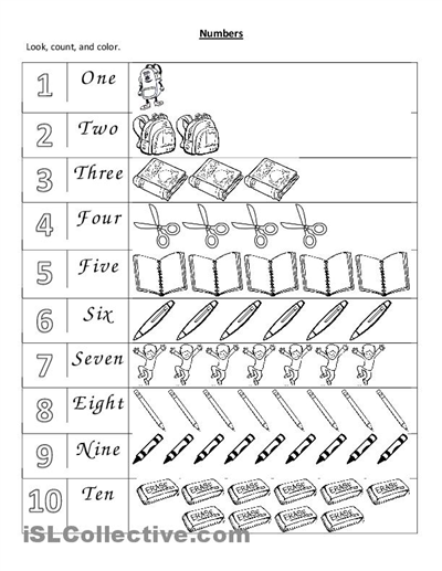 Free Printable Number Worksheets Image
