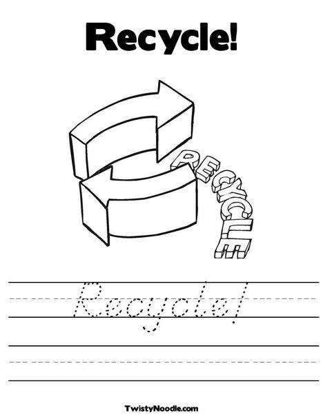 Free Printable Recycling Worksheets for Kids Image