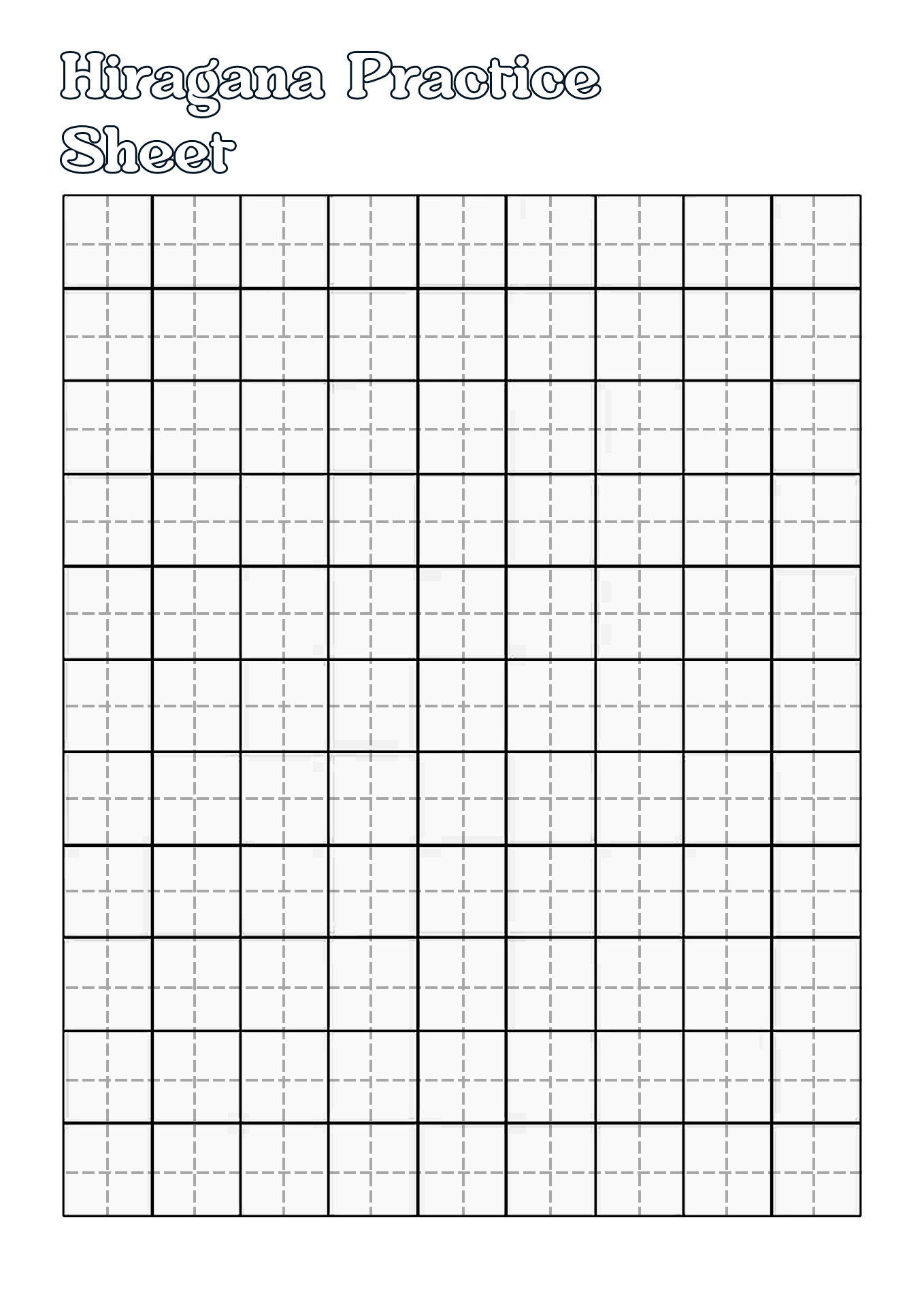 Printable Blank Hiragana Practice Sheets - prntbl ...