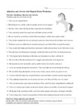 Magical Horses with Adjectives and Adverbs Worksheet Image